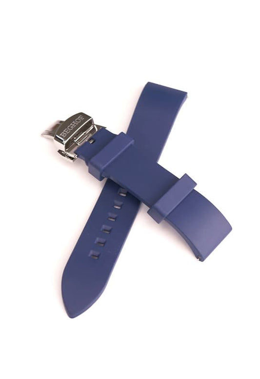 Blue soft touch silicone strap