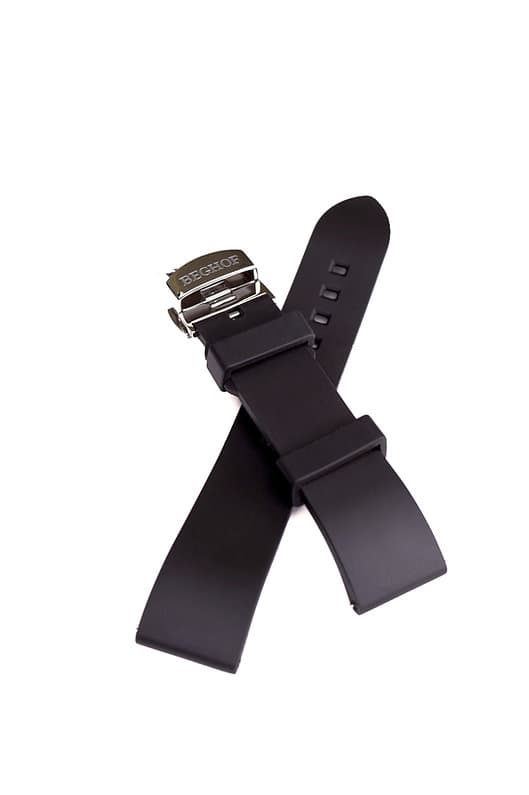 Black soft touch silicone strap